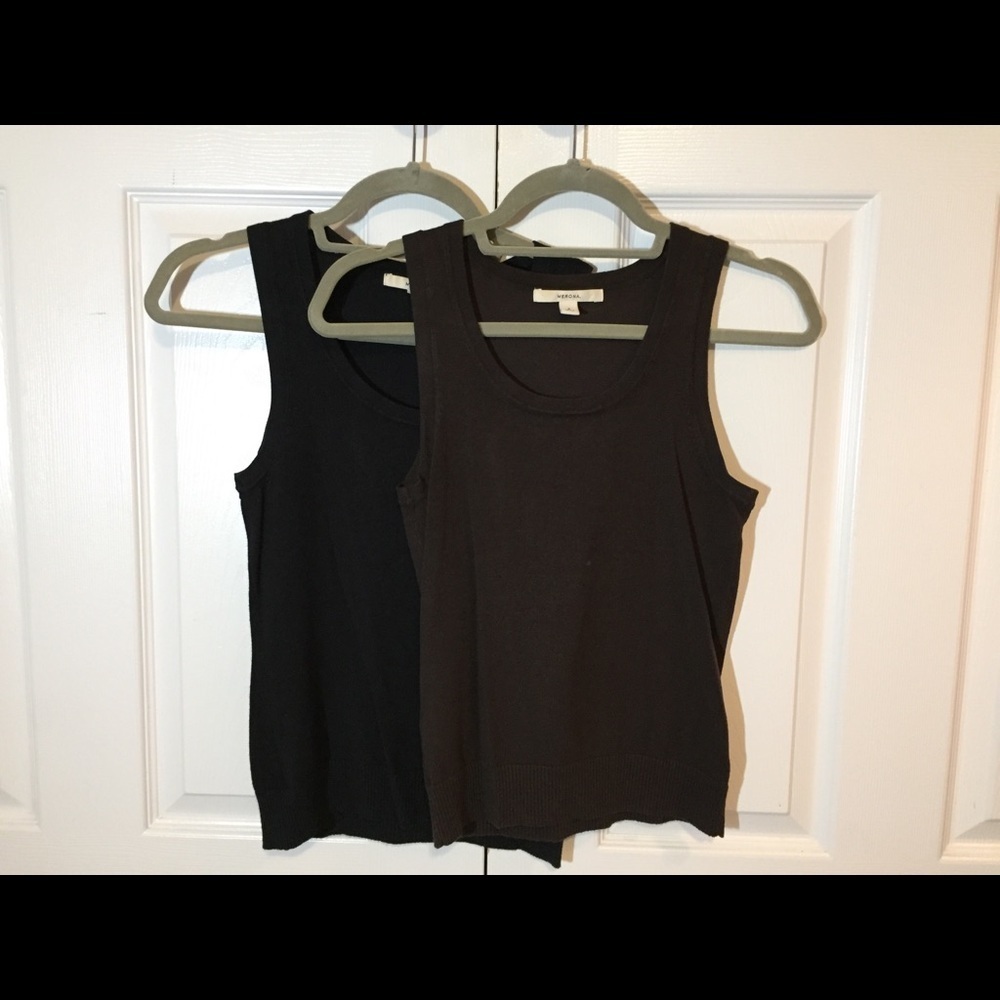 🌸 Bundle of 2 Merona Sleeveless Tops S Black & Brown